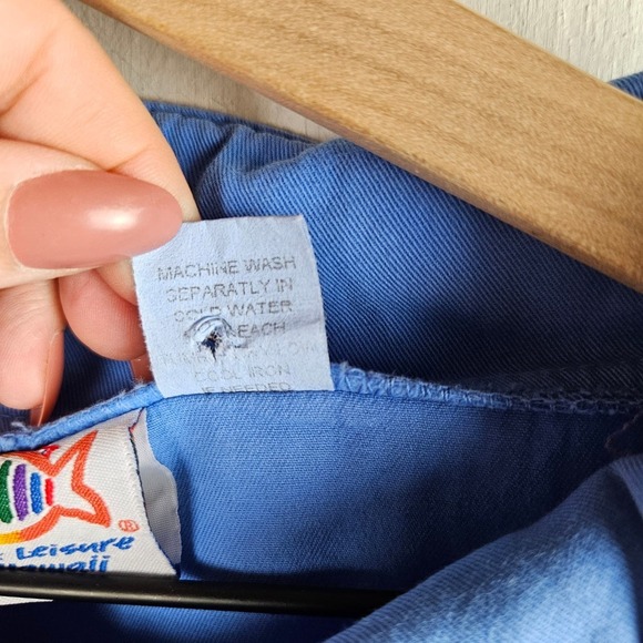 Sgt Leisure Hawaii Pullover Top S‎ Blue Embroidered Fish Maui - Picture 5 of 8